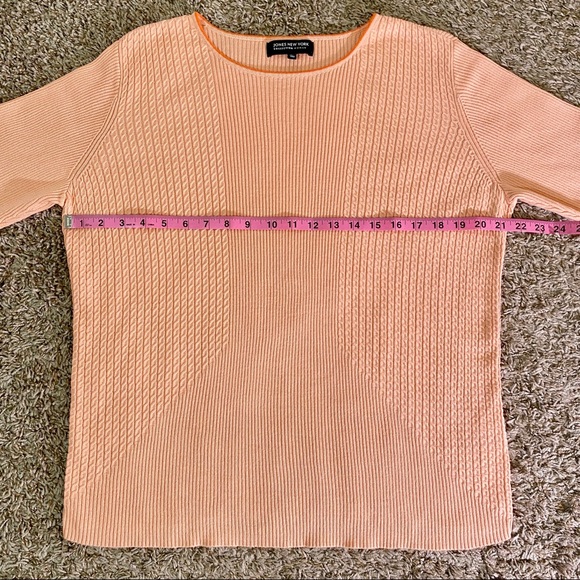 Jones New York Collection Woman Peach Cable Knit Sweater, Women’s size 2X - Picture 9 of 11